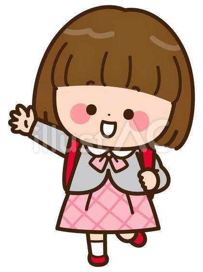 ランドセルを背負った正装の女の子