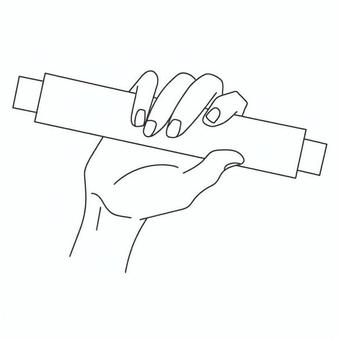 巻物を持つ 手,指,巻物,握る,片手,手元,紙,筒状,動作,古風のイラスト素材