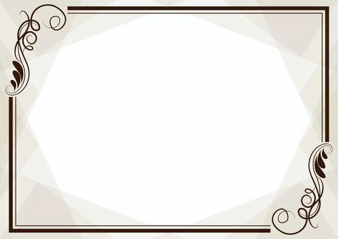 茶色の模様入りアンティーク背景枠4 フレーム,認定,枠,クラシック,背景,茶色,シンプル,アンティーク,飾り枠,洋風のイラスト素材