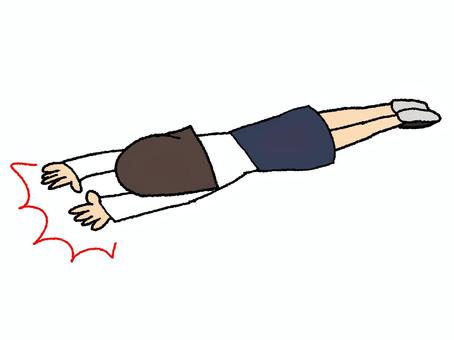 Illustration, female, collapse, fatigue, 
