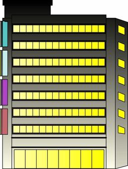 ビル明かり ビル,明かり,電気,オフィスビル,建物,コンクリート,建築,町,暗いのイラスト素材