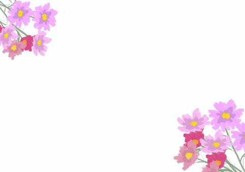 コスモスの背景フレーム コスモス,秋桜,背景,壁紙,フレーム,秋,花,植物,花束,ピンクのイラスト素材
