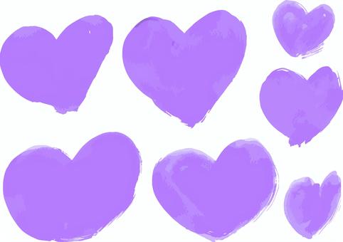 手描きのむらさきのハートのテクスチャ テクスチャ,絵の具,アクリル絵の具,手描き,不規則,混沌,アート,デザイン,ハート,紫のイラスト素材
