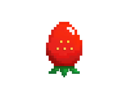 イチゴのドット絵 イチゴ,ドット絵,ピクセルアート,レトロ,ゲーム,果物,ドット,アイコン,フルーツ,デザートのイラスト素材