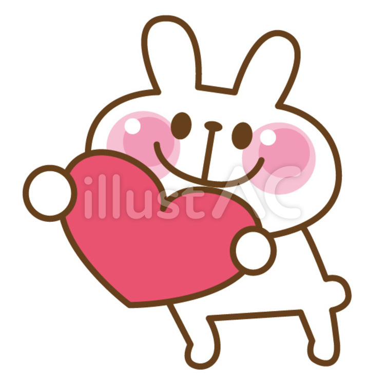 うさぎ　ハート うさぎ,ハート,気持ちのイラスト素材