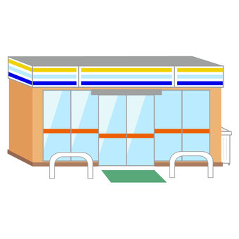 コンビニエンスストア01(立体) コンビニエンスストア,コンビニ,ストア,お店,ショップ,ショッピング,オープン,立体,３d,開店のイラスト素材