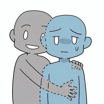 メンタル　自他境界の侵害 自他境界,メンタル,メンタルヘルス,侵食,侵入,干渉,バウンダリー,対人関係,不快感,自己形成のイラスト素材