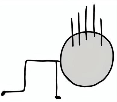 落ち込む棒人間 棒人間,落ち込む,表現,感情,ショック,手書きのイラスト素材