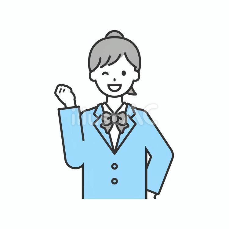 SS単体_学生の女性05 こども,中学生,高校生のイラスト素材