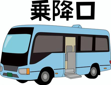 マイクロバスドア　 マイクロバス,ドア,開く,スライド式,ステップ,入口,乗降口,車両,漢字,線画のイラスト素材