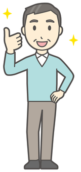  ニット中年男性-375-全身