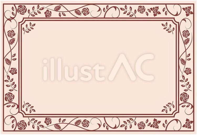 アンティークフレーム枠 薔薇,花,フレームのイラスト素材