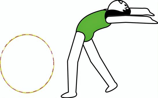 体操フープ 新体操,フープ,演技,デフォルメ,女子,人物のイラスト素材