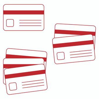 カードのアイコンセット 赤 キャッシュカード,クレジットカード,身分証,銀行,金融機関,貯金,ic,チップ,atm,キャッシュディスペンサーのイラスト素材