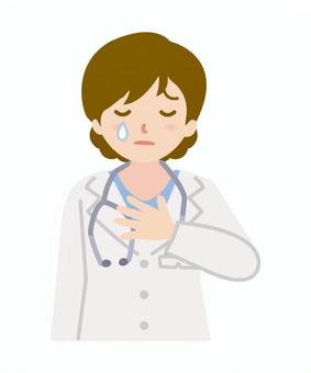 胸に手をあてて悲しむ女医_上半身1 胸に手をあてて悲しむ女医_上半身1 女医,医者,女性,女,聴診器,人物,涙,手,胸,傷つくのイラスト素材