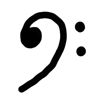 黒色へ音記号　シンプルな音楽記号素材 へ音記号,音符,おんぷ,楽譜,譜面,音楽,ミュージック,演奏,音楽会,記号のイラスト素材