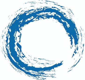 筆丸フレーム 青 筆丸フレーム 青 筆丸,年賀状,枠,筆,和風,円,丸,フレーム,毛筆,丸枠のイラスト素材