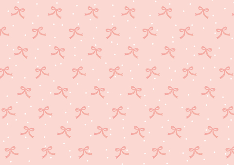 ランダムドットと水彩リボン背景(赤 リボン,ドット,背景,水玉,赤,赤色,ピンク,サーモンピンク,手描き,手書きのイラスト素材