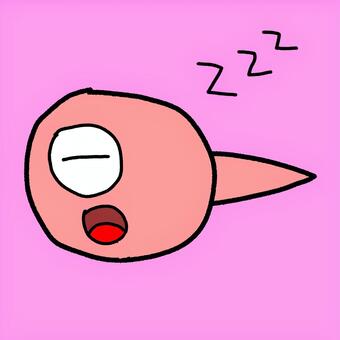 お魚さん キャラクター,魚,イラスト,マスコット,眠い,あくびのイラスト素材