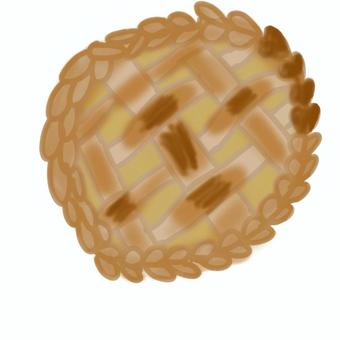 アップルパイ アップルパイ,スイーツ,パイ,パイ生地,お菓子,洋菓子,食べ物,料理,りんご,網目模様のイラスト素材
