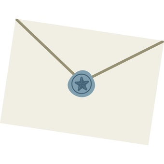 【そのまま使える】封筒2 封筒,手紙,メッセージ,レター,封蝋,招待状,文通,シーリングスタンプ,シーリングワックス,ヒトデのイラスト素材