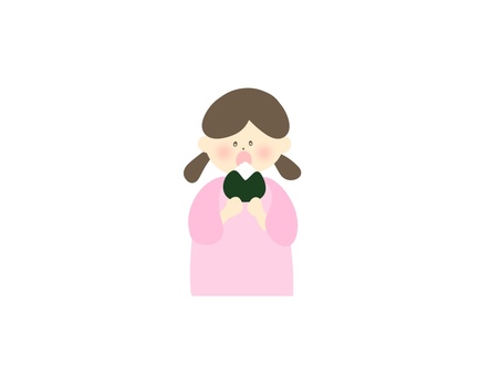 人物☆おにぎり☆海苔☆ぴんく