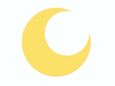 三日月黄色線なし 三日月,白背景,シンプル,ハロウィン,イベント,手書き,手描き,天体,月見,秋のイラスト素材