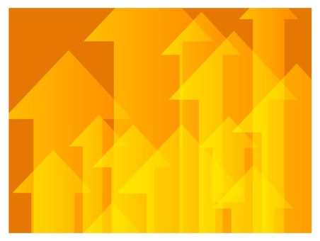 暖色上向き矢印 暖色,オレンジ色,気温上昇,熱意,情熱,熱血,元気,マーク,やる気,応援のイラスト素材