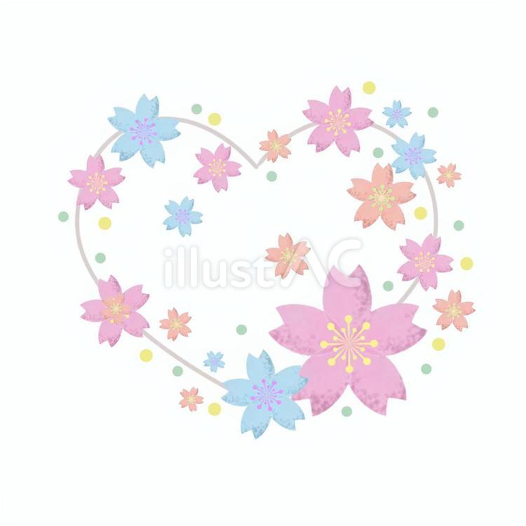 さくらハート さくら,桜,ピンクのイラスト素材
