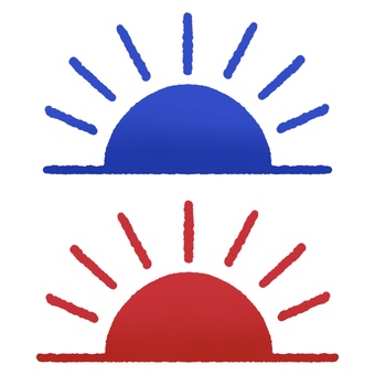 太陽　アイコン 天気,太陽,お日様,線,日の入り,日の出,天気予報,朝,夕方,夕日のイラスト素材