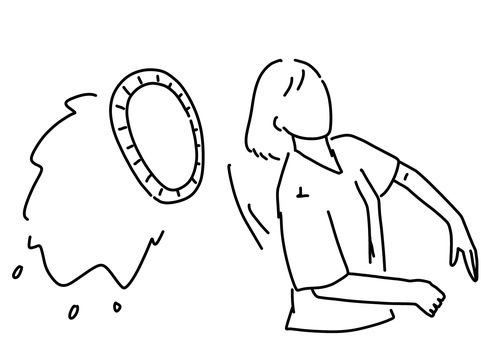 パイ投げする女性　線画 パイ投げ,ホイップ,女性,パーティー,線画のイラスト素材