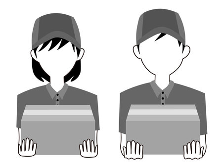Deliveryman silhouette men and women monochrome, JPG and PNG Deliveryman silhouette men and women monochrome, , JPG and PNG