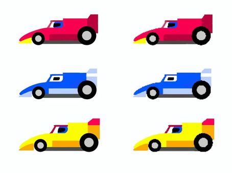 レーシングカーのセット 車,レーシングカー,乗り物,セット,レース,モータースポーツ,ゲーム,ドット絵,レーシングゲーム,ドライブのイラスト素材
