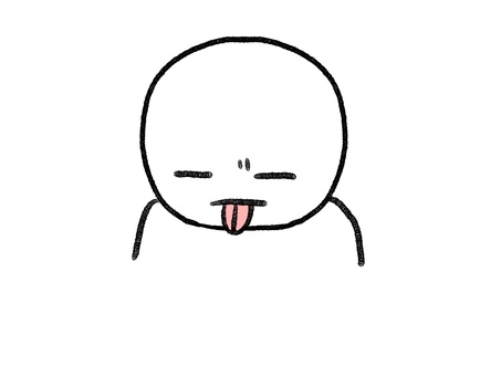 舌を出す棒人間 棒人間,うげっ,嫌,人物,手描き,落書き,表情,黒,シンプル,背景透過のイラスト素材
