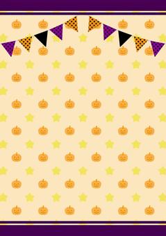 カボチャと星とガーランドのハロウィン背景