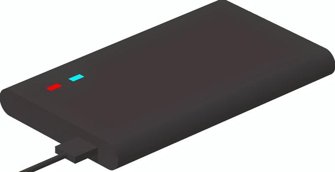 モバイルバッテリー モバイルバッテリー モバイルバッテリー,電化製品,精密機械,電池,バッテリー,充電池,黒色,薄型,3dcg,立体のイラスト素材