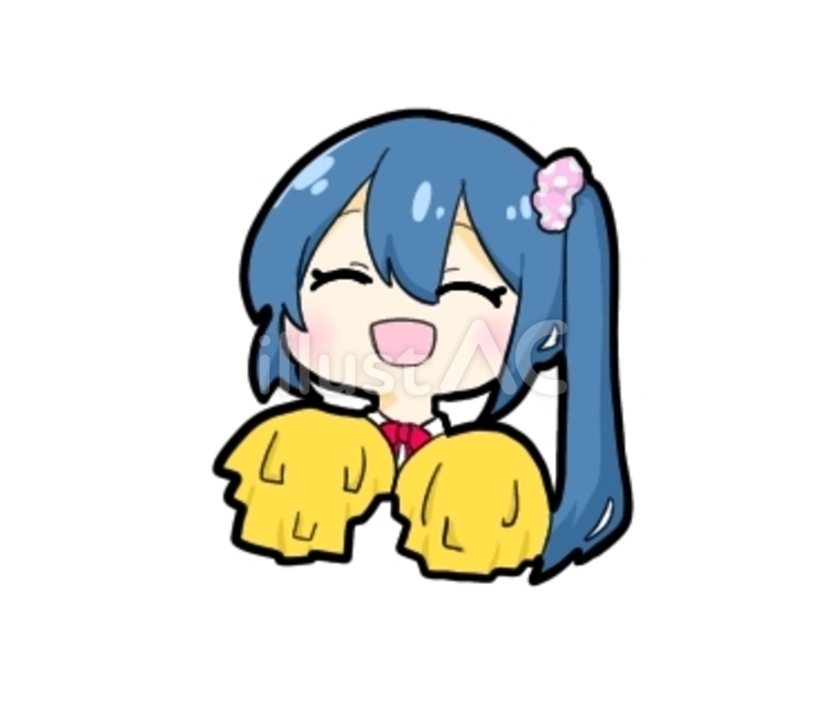 応援してくれる女の子 笑顔,可愛い,アイコンのイラスト素材