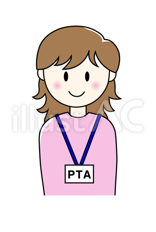 名札を付けた女性　PTA 名札,ネームプレート,ptaのイラスト素材