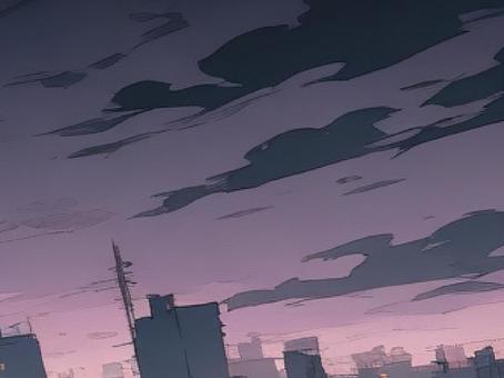 壁紙〜深い夜の街〜 壁紙,テンプレート,フォーマット,夜,闇,暗い,街,雲,空,紫のイラスト素材