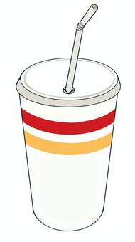ファストフード店の飲み物（カップ） ドリンク,カップ,ドリンクカップ,飲み物,線画,塗り絵,ジャンクフード,ファストフード,ストロー,紙コップのイラスト素材