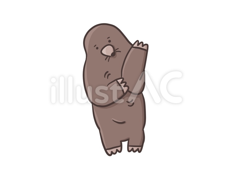 腕がかゆいもぐら もぐら,動物,哺乳類のイラスト素材