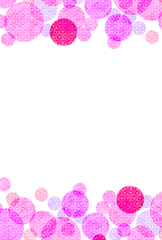 可愛い和柄のポストカード（縦）  葉書,縦,和柄,円,ドット,ピンク,ガーリー,ポストカード,アブストラクト,水玉のイラスト素材