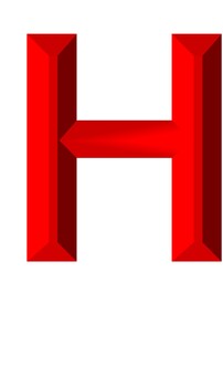 ３Dアルファベット大文字赤H h,アルファベット,大文字,立体,3d,赤,装飾文字,フォント,デザイン,アイコンのイラスト素材