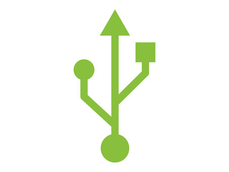 USBマーク(黄緑) USBマーク(黄緑) usb,マーク,アイコン,パソコン,周辺機器,通信,規格,データ,情報,転送のイラスト素材