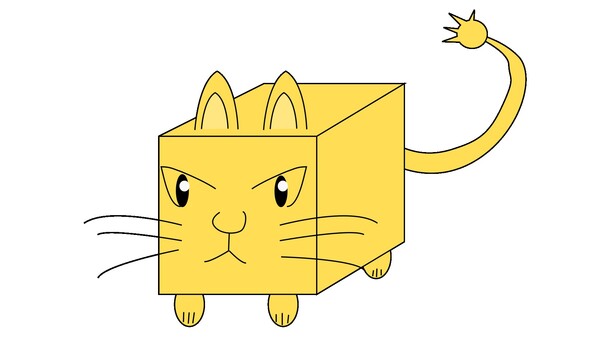 型にハマる猫 動物,猫,型,黄土色,黒,白,ペット,キャラクターのイラスト素材