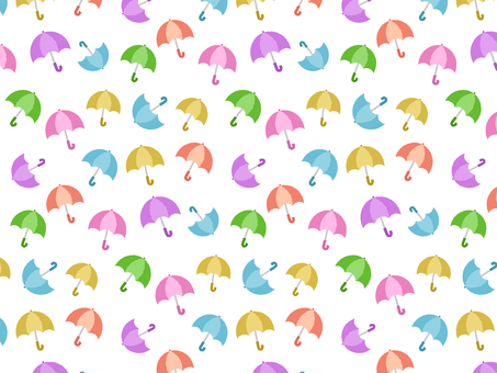 umbrella pattern 傘,パターン,手描き,背景,スウォッチ,カラフル,かわいい,壁紙,素材,ポップのイラスト素材