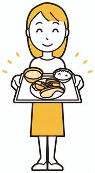  ロングヘア女性(黄)-391-全身