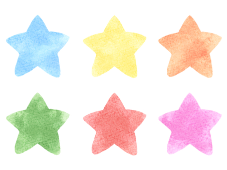 水彩風星型の吹き出しセット