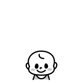 赤ちゃん　ほほえみ　白黒 赤ちゃん,白黒,笑顔,女の子,男の子,ほほえみ,微笑,顔,乳児,スタイのイラスト素材