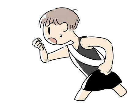 タスキを掛けて走る人 駅伝,リレー,マラソン,走る,スポーツ,タスキ,陸上,青春,全力疾走,ランニングのイラスト素材